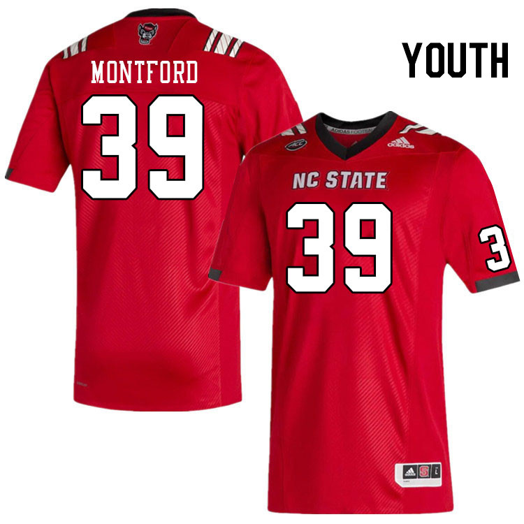 Youth #39 Jamarion Montford North Carolina State Wolfpacks College Football Jerseys Stitched-Red